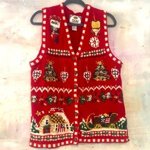 Ugly Christmas sweater cardigan vest